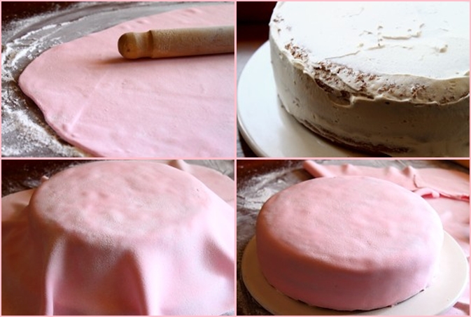 Modelare tort cu marshmallow fondant