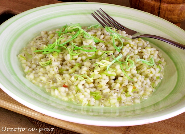 Risotto cu orez perlat si praz