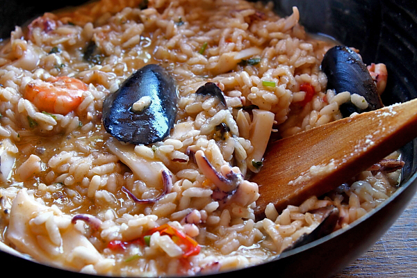 Risotto cu fructe de mare detaliu final