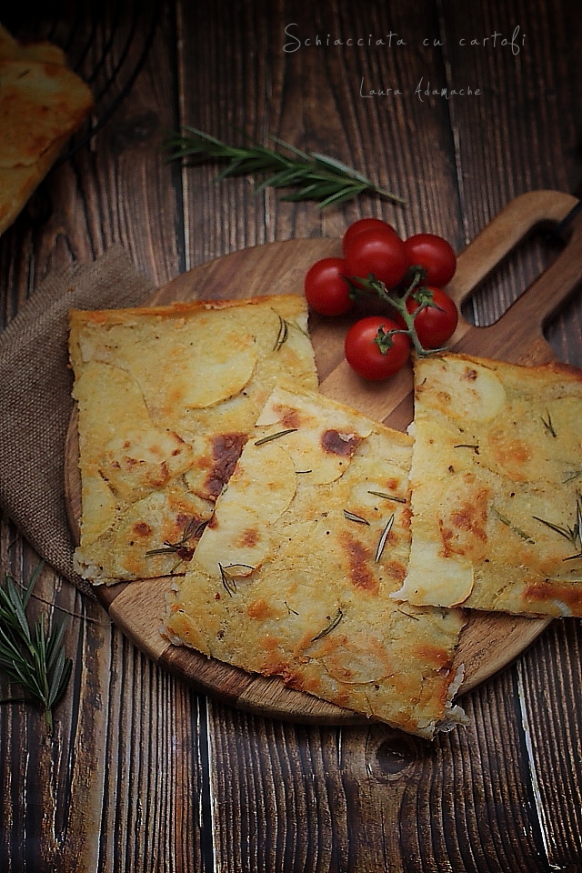 schiacciata cu cartofi detaliu